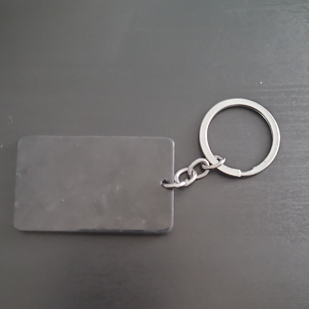 Silver Keychain with Engraved Text - Picture 2 of 2